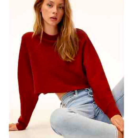 Super Cropped, Mock Neck Sweater - Picture 1 of 5